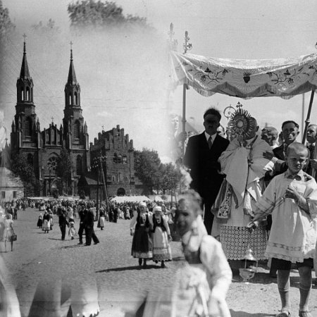 Procesja Bożego Ciała w Myszyńcu w 1937 roku. Archiwalne zdjęcia i film