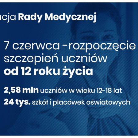 Koronawirus. 7 czerwca rozpoczęcie szczepień dzieci od 12 roku życia