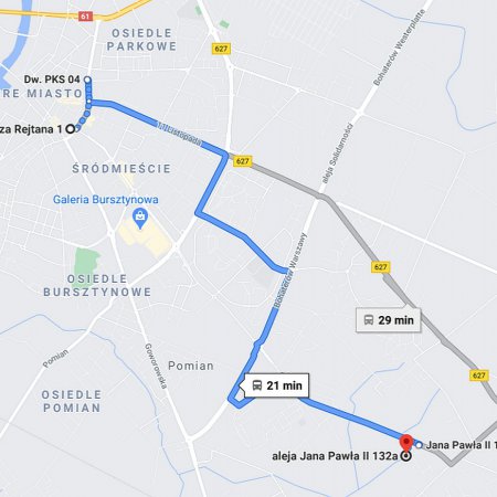 Rozkład jazdy MZK Ostrołęka uwzględniony w nawigacji Google Maps