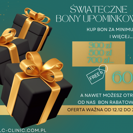 Bony Upominkowe…w sam raz na prezent. Skorzystaj z oferty TLC Clinic.