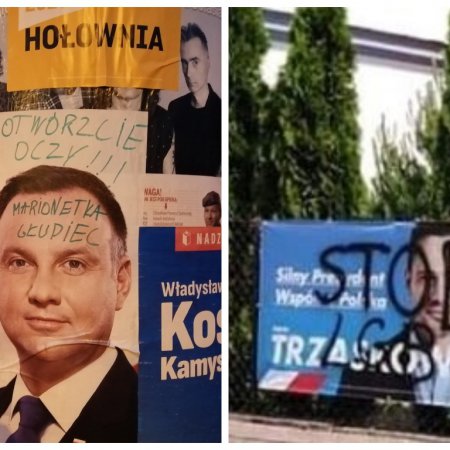 "Marionetka, głupiec"; "Stop LGBT" - polityczna walka przeniosła się na plakaty