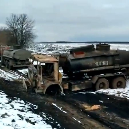 Tak walczą Pryłuki! Rosyjski konwój z paliwem poszedł z dymem [WIDEO]