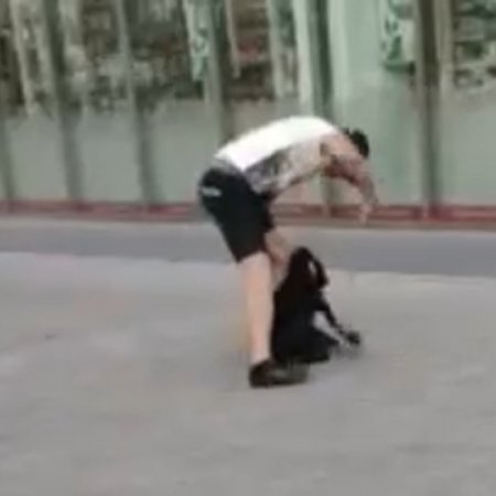 Szokujące nagranie! Mężczyzna bił psa w centrum miasta [WIDEO]