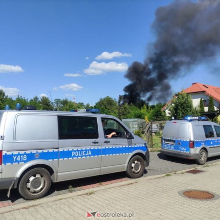 Pożar w Lipnikach. Gęsty, czarny dym widoczny był ze znacznej odległości