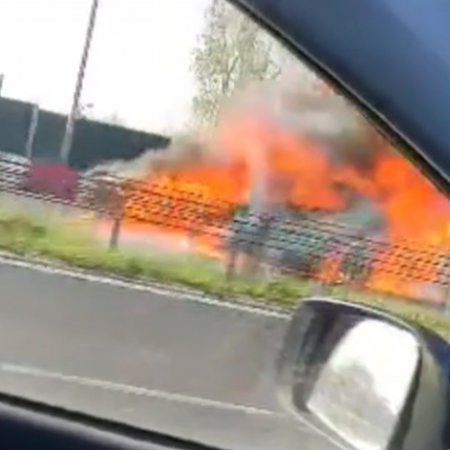 Pożar samochodu na S8. Zakorkowana była trasa do Warszawy