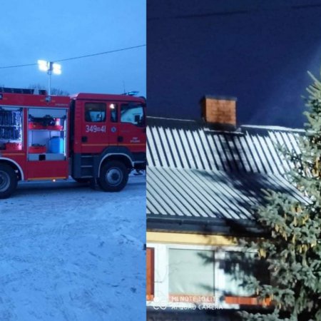 Pożar sadzy w kominie w miejscowości Chudek