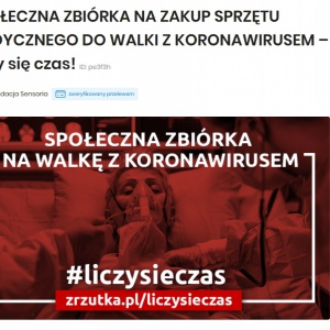 Ruszyła społeczna zbiórka na zakup sprzętu medycznego do walki z koronawirusem