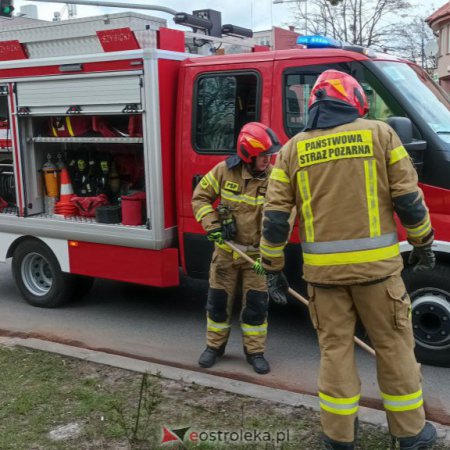 Po awarii śmieciarki niezbędna była interwencja straży pożarnej