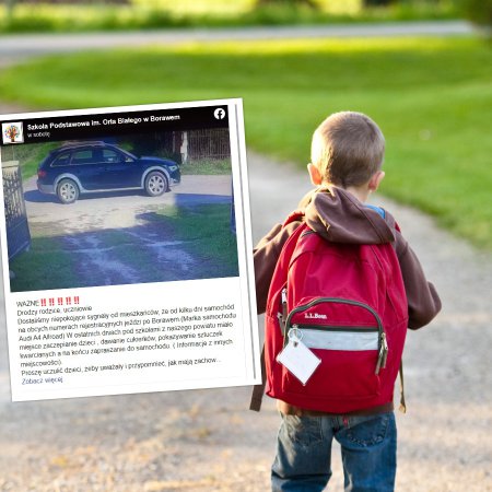 Kto zaczepia dzieci przed szkołami? Placówka w gm. Rzekuń pokazuje tajemnicze auto