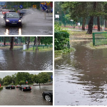 Potężna ulewa nad Ostrołęką. Zalało wiele ulic! [WIDEO, ZDJĘCIA]