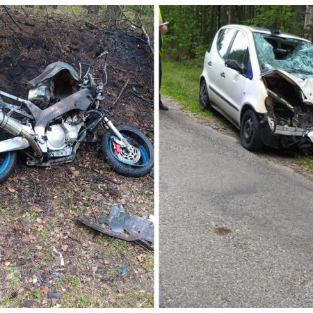 Wypadek w Ponikwi. Ranny kierowca motocykla