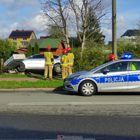 Rozbite auto na ogrodzeniu. Policjanci zatrzymali podejrzaną. Była pijana [ZDJĘCIA]