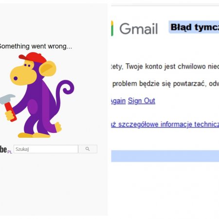 Awaria Youtube i Gmail